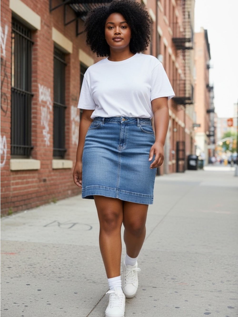 Vintage 80's/90's Women's Plus Size Lee Workwear Denim Skirt Size 18